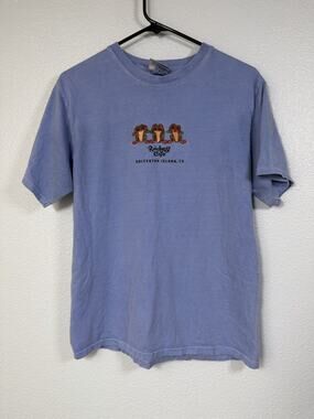 Rainforest Cafe T Shirt Small Embroidered Frogs Blue Souvenir